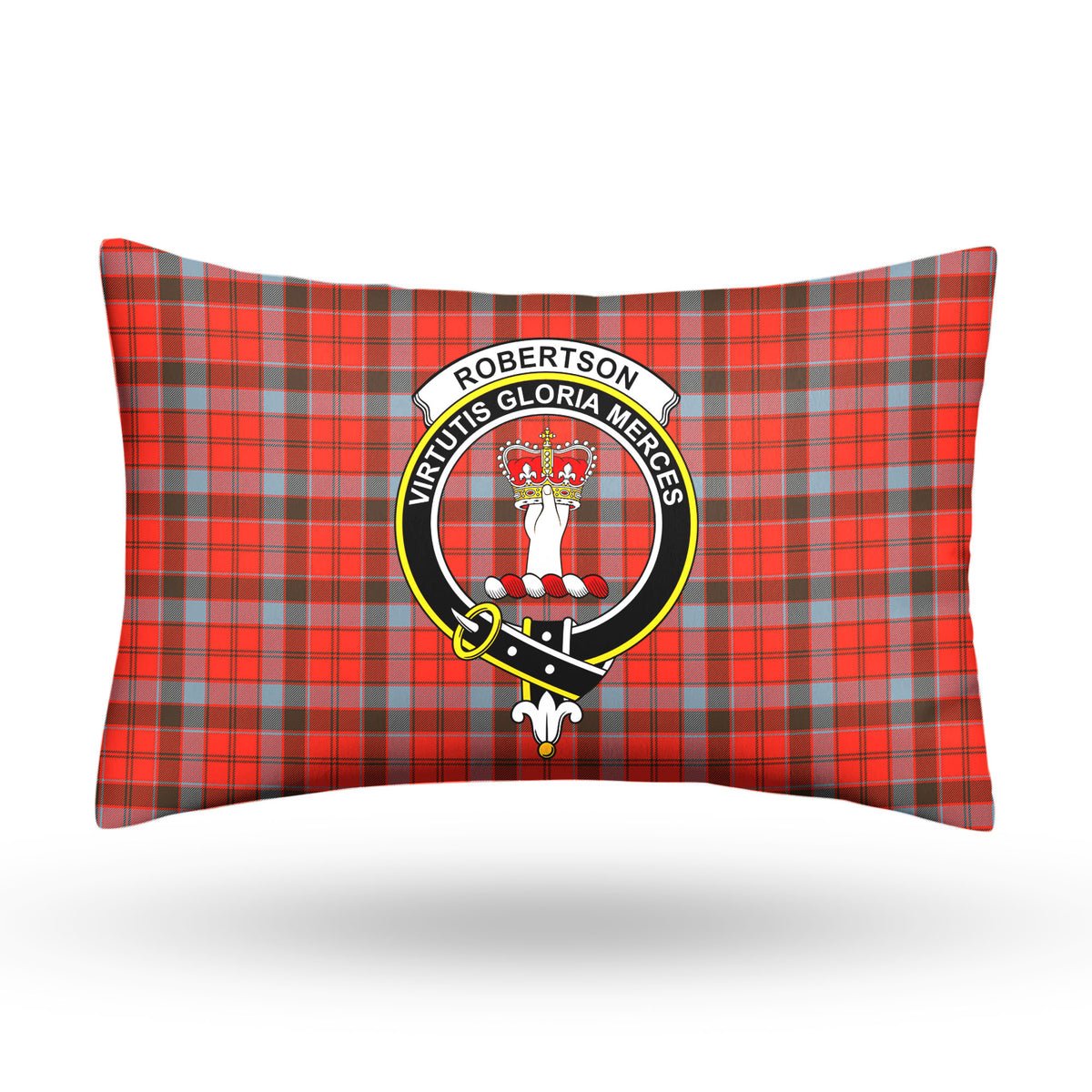 Robertson Weathered Tartan Crest Pillow Cover