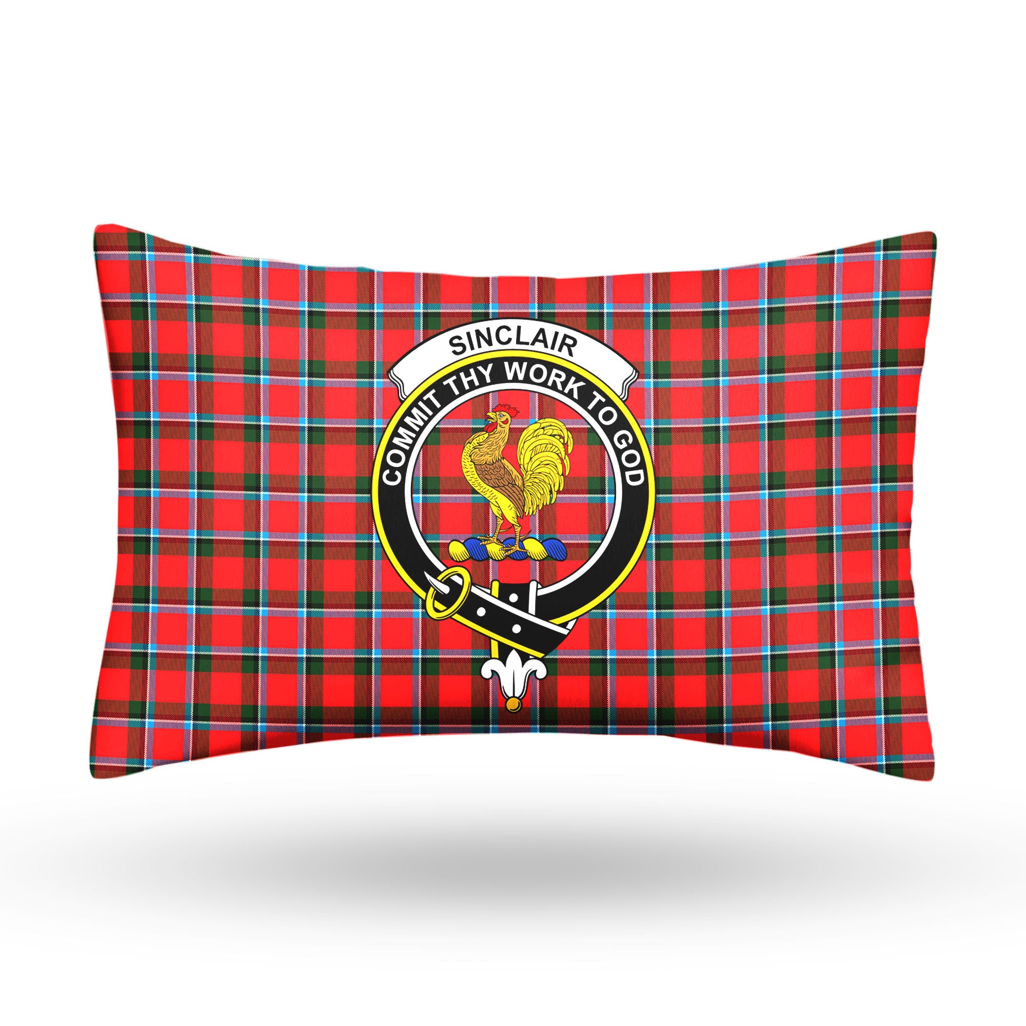 Sinclair Modern Tartan Crest Pillow Cover