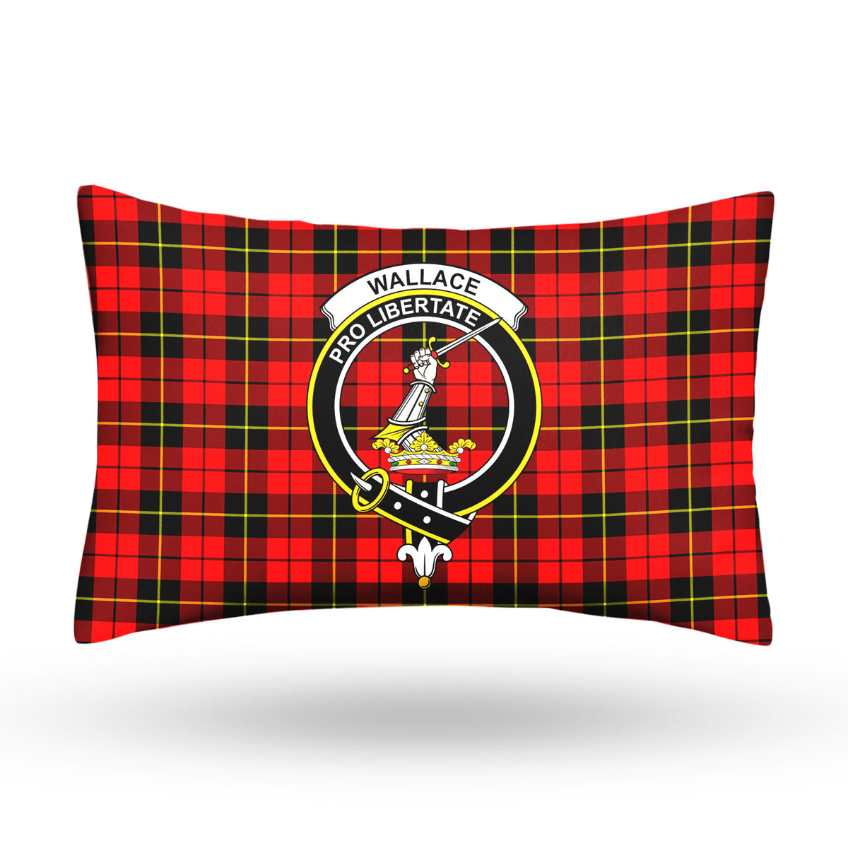 Wallace Hunting Red Tartan Crest Pillow Cover