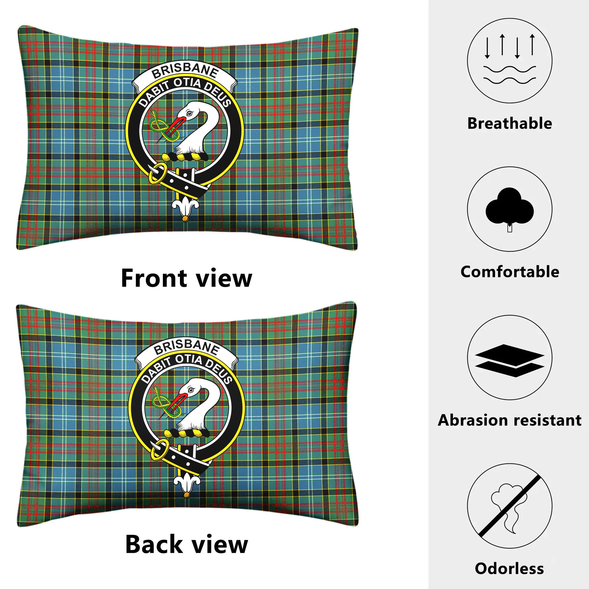 Brisbane Tartan Crest Pillow Cover