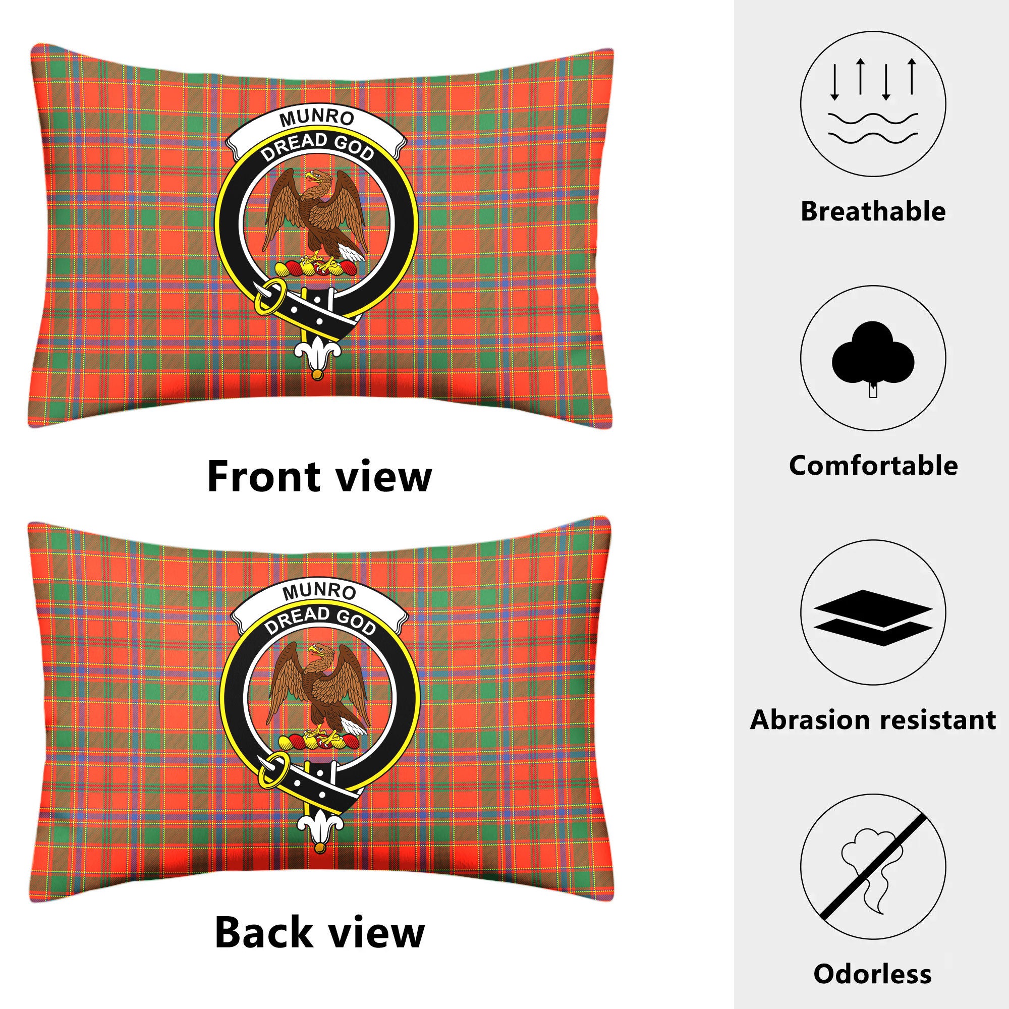 Munro Ancient Tartan Crest Pillow Cover