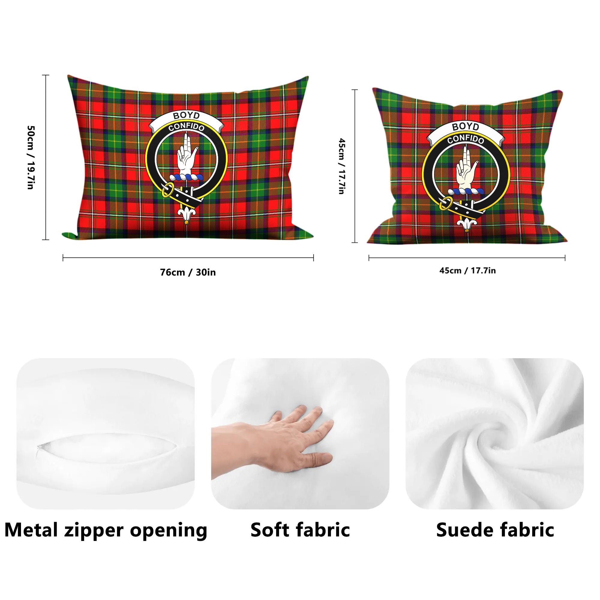 Boyd Modern Tartan Crest Pillow Cover