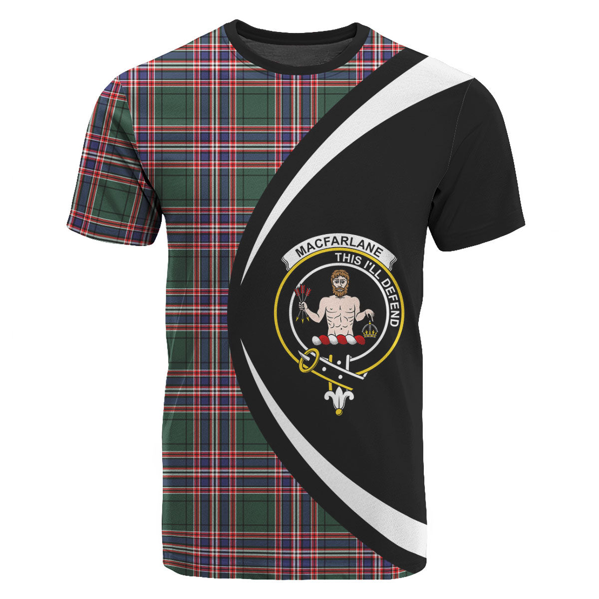 MacFarlane Hunting Modern Tartan Crest T-shirt - Circle Style