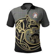 Halliday Tartan Polo Shirt Viking Wolf