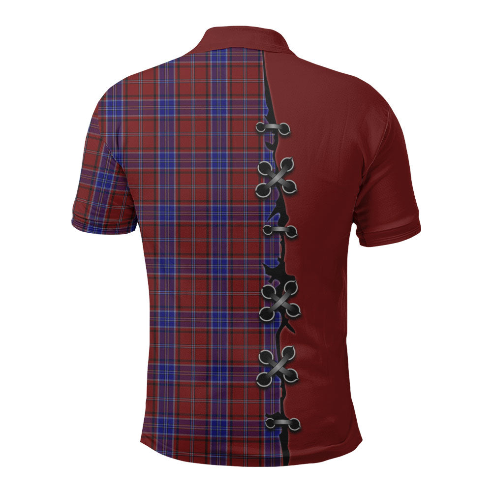 Hudson Tartan Polo Shirt - Lion Rampant And Celtic Thistle Style
