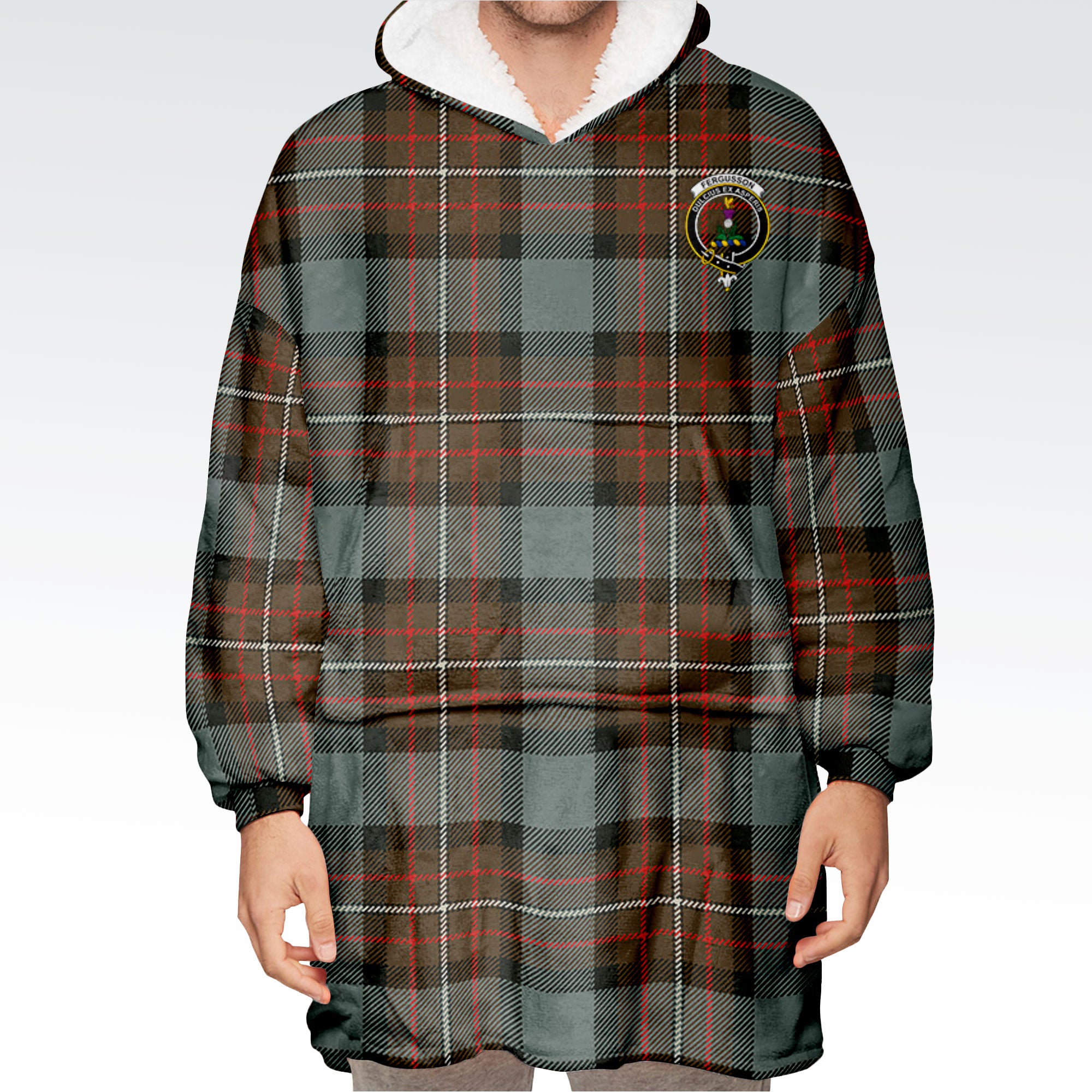 Fergusson Weathered Tartan Hoodie Blanket