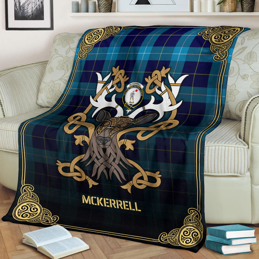 McKerrell Tartan Crest Premium Blanket - Celtic Stag style