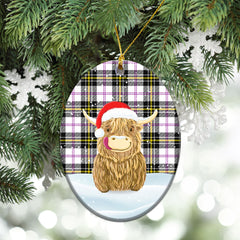 MacPherson Dress Modern Tartan Christmas Ceramic Ornament - Highland Cows Style