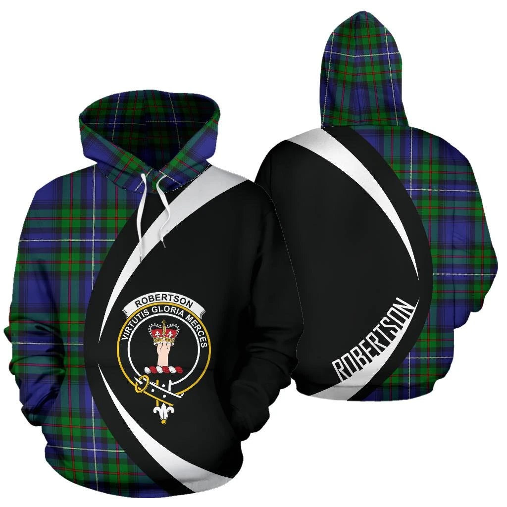 Robertson Hunting Modern Tartan Crest Hoodie - Circle Style