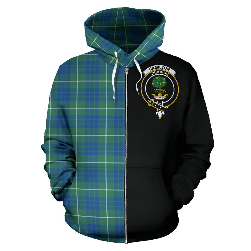 Hamilton Hunting Ancient Tartan Zipper Hoodie - Half Of Me Style
