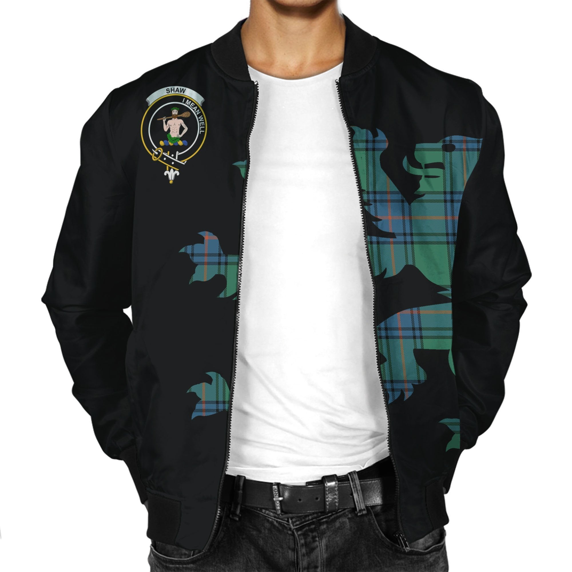 Shaw of Sauchie Tartan Bomber Jacket Lion & Thistle