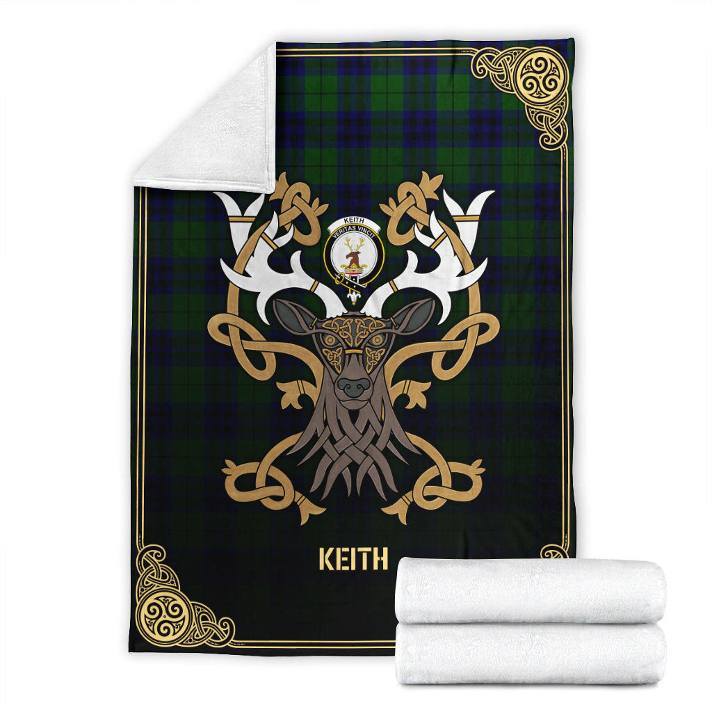 Keith Modern Tartan Crest Premium Blanket - Celtic Stag style