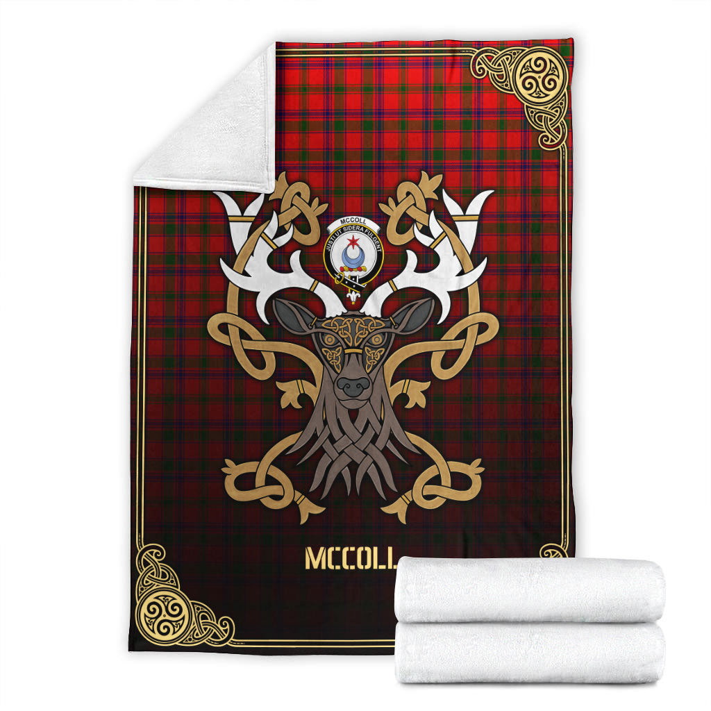 McColl Tartan Crest Premium Blanket - Celtic Stag style