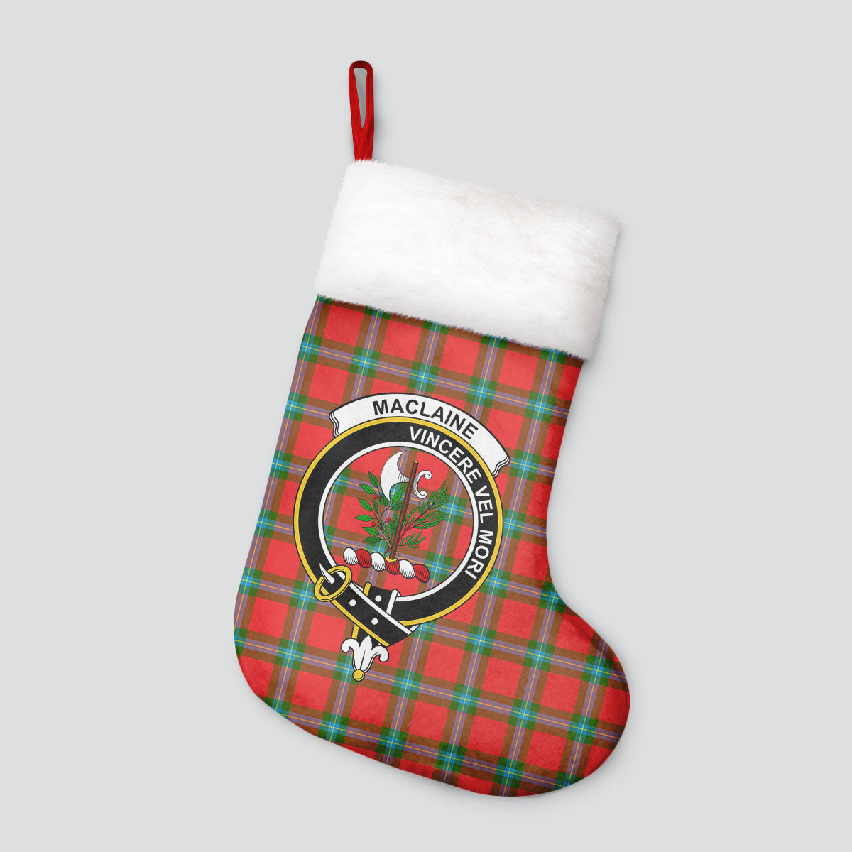 MacLaine of Loch Buie Tartan Crest Christmas Stocking