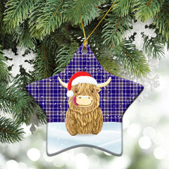 Ochterlony Tartan Christmas Ceramic Ornament - Highland Cows Style