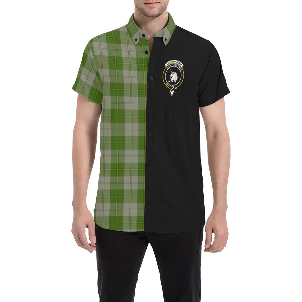 Cunningham Dress Green Dancers Tartan Crest Men Shirt