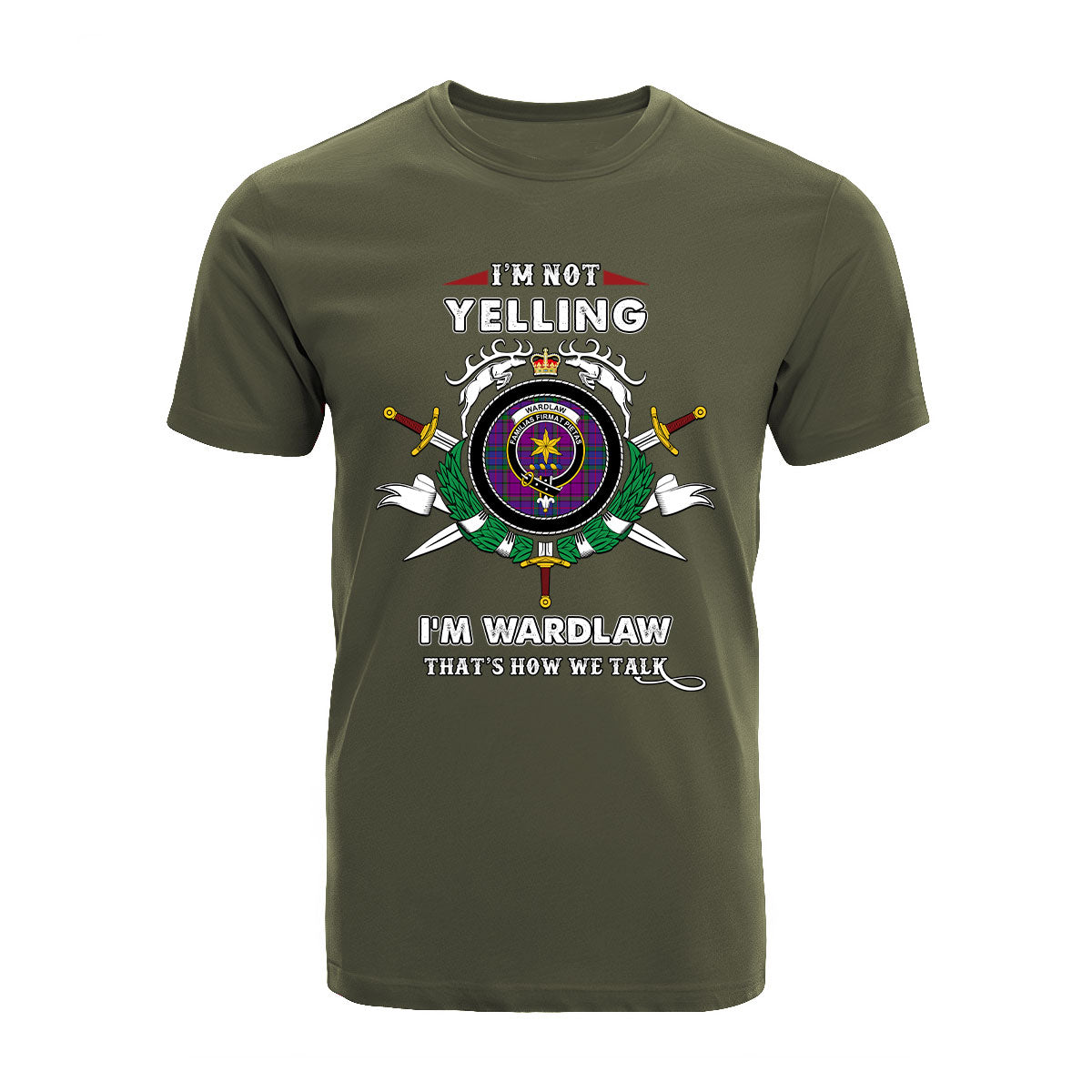 Wardlaw Tartan Crest T-shirt - I'm not yelling style