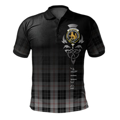 MacPherson of Cluny Black and White Tartan Polo Shirt - Alba Celtic Style