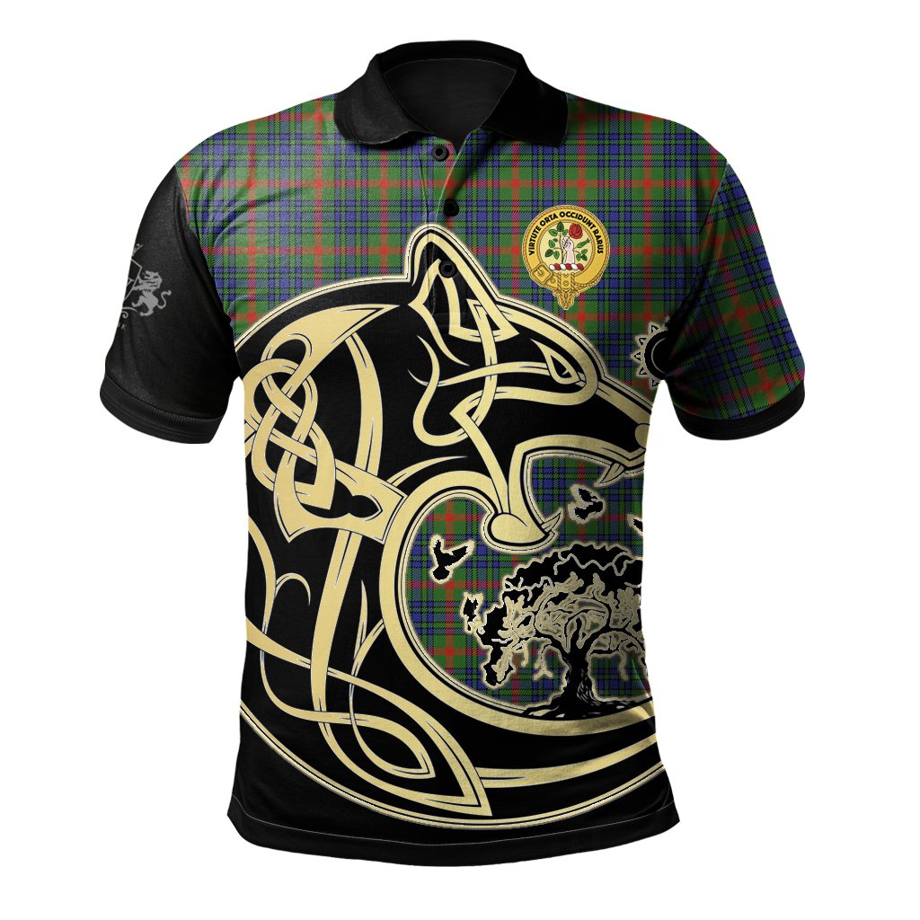 Aiton Tartan Polo Shirt Viking Wolf