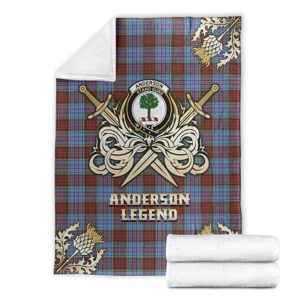Anderson Modern Tartan Gold Courage Symbol Blanket