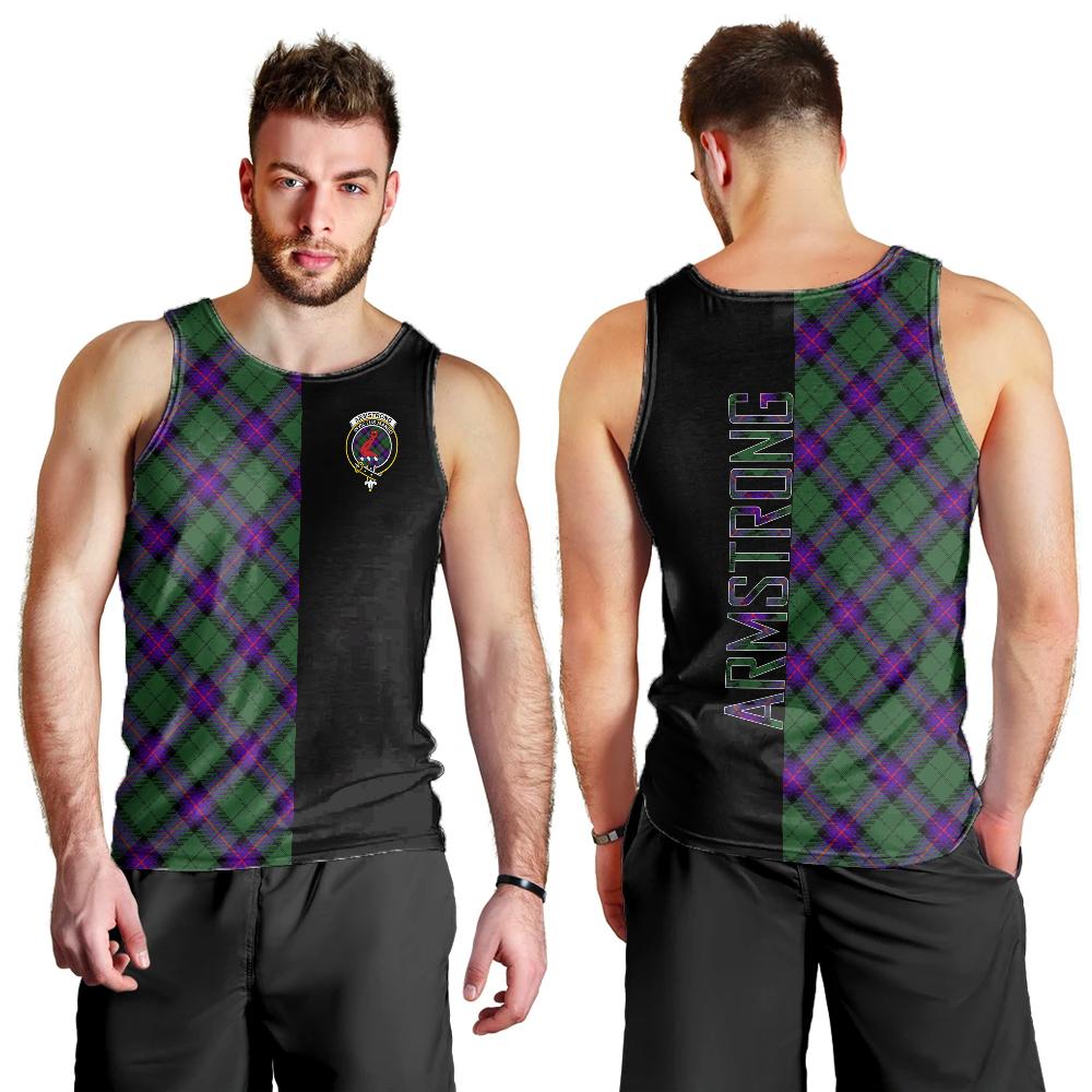 Armstrong Modern Tartan Crest Men's Tank Top - Cross Style