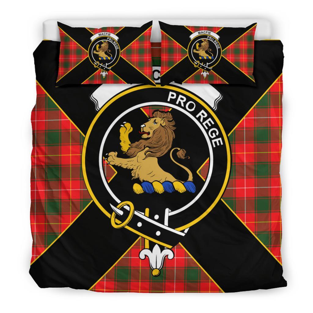 MacFie (of Dreghorn) Tartan Crest Bedding Set - Luxury Style