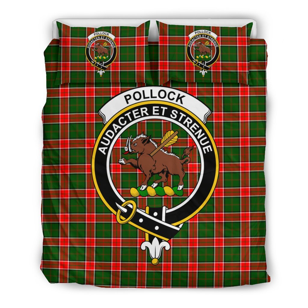 Pollock Family Tartan Crest Bedding Set
