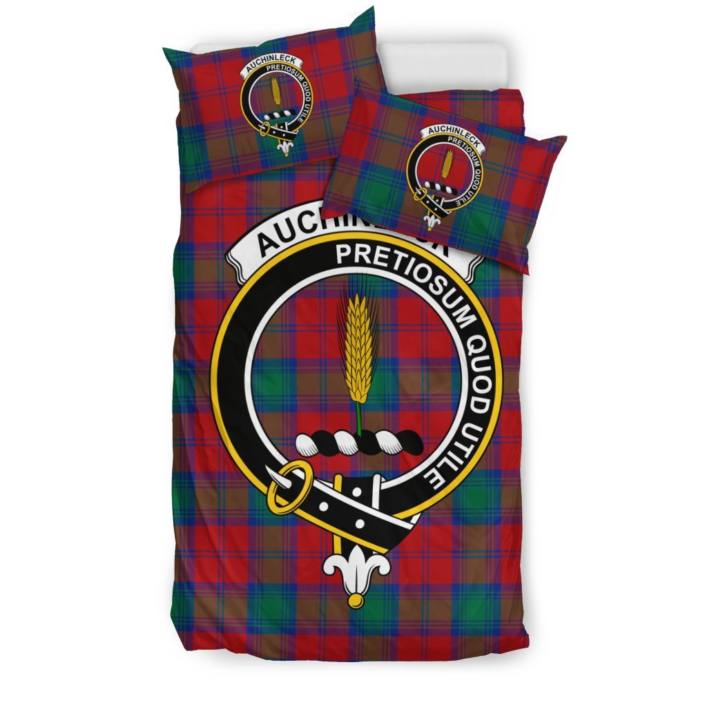 Auchinleck Or Affleck Family Tartan Crest Bedding Set