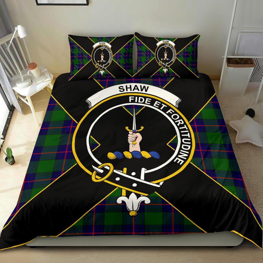 Shaw (of Tordarroch) Tartan Crest Bedding Set - Luxury Style