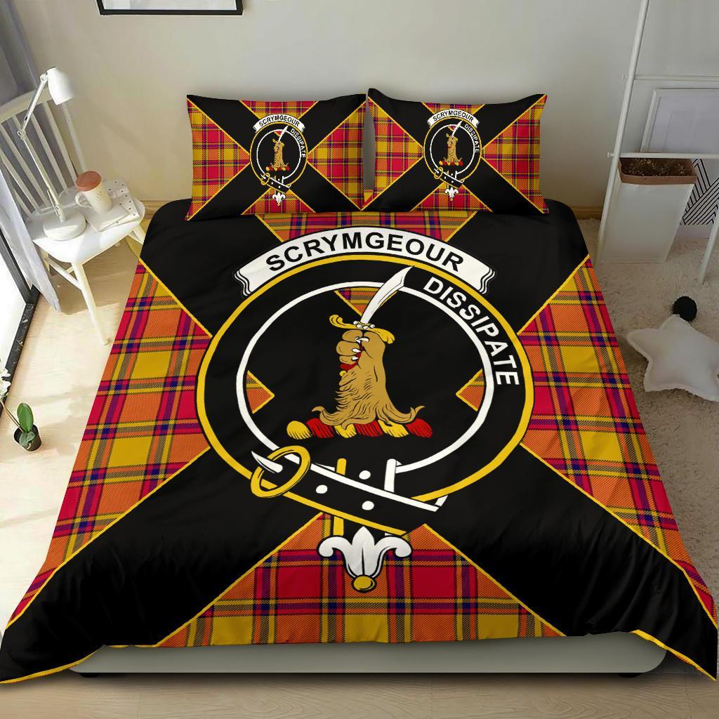 Scrymgeour Tartan Crest Bedding Set - Luxury Style