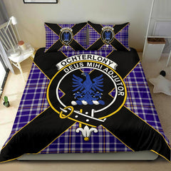 Ochterlony Tartan Crest Bedding Set - Luxury Style