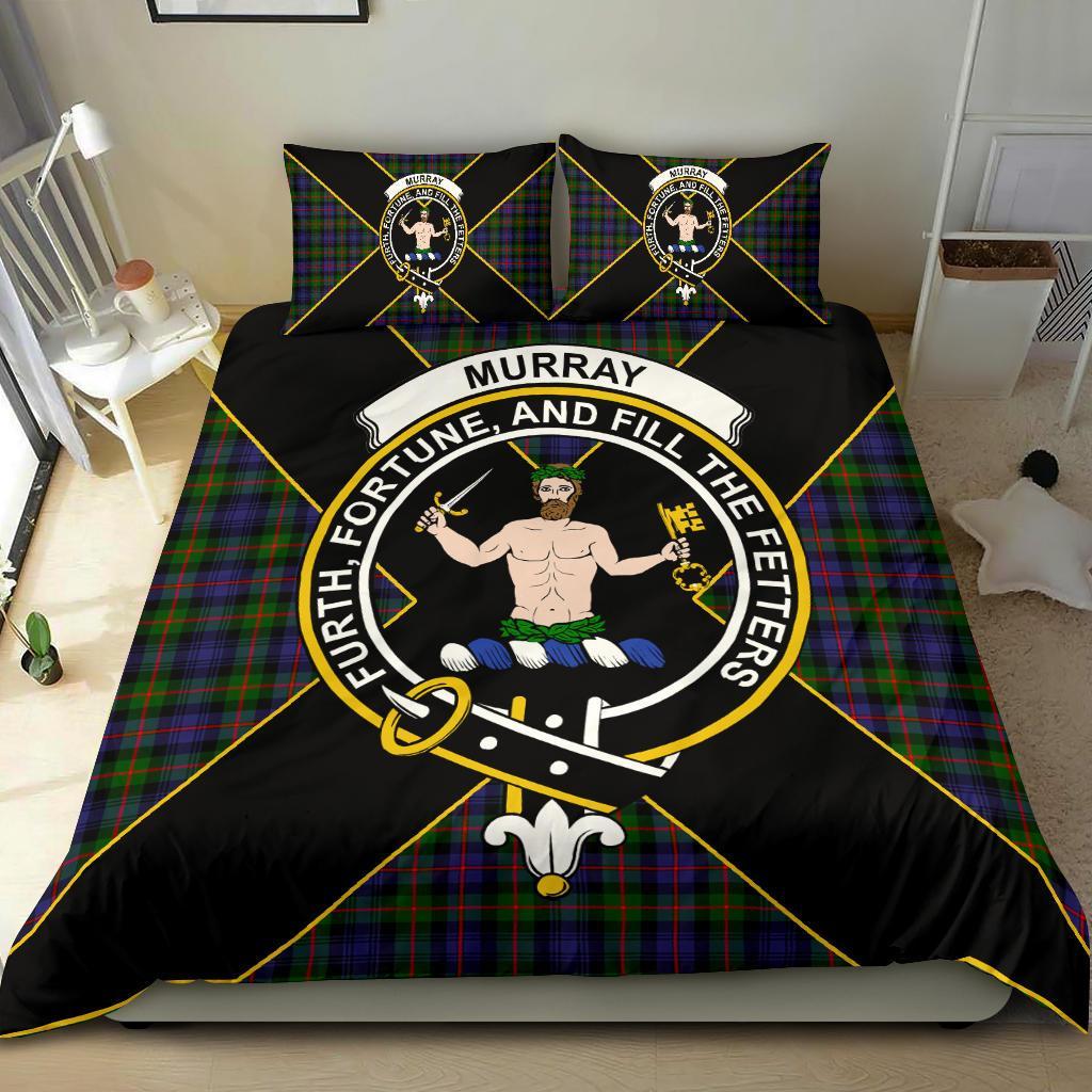 Murray (of Atholl) Tartan Crest Bedding Set - Luxury Style