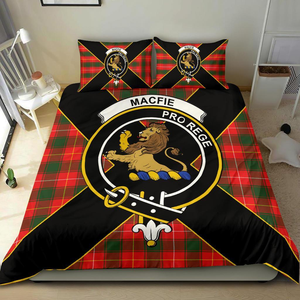 MacFie (of Dreghorn) Tartan Crest Bedding Set - Luxury Style