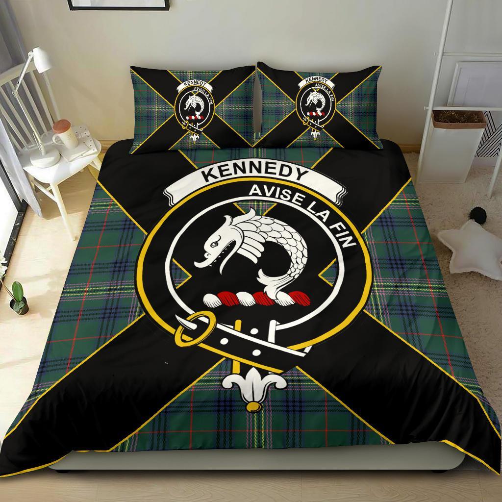 Kennedy Tartan Crest Bedding Set - Luxury Style