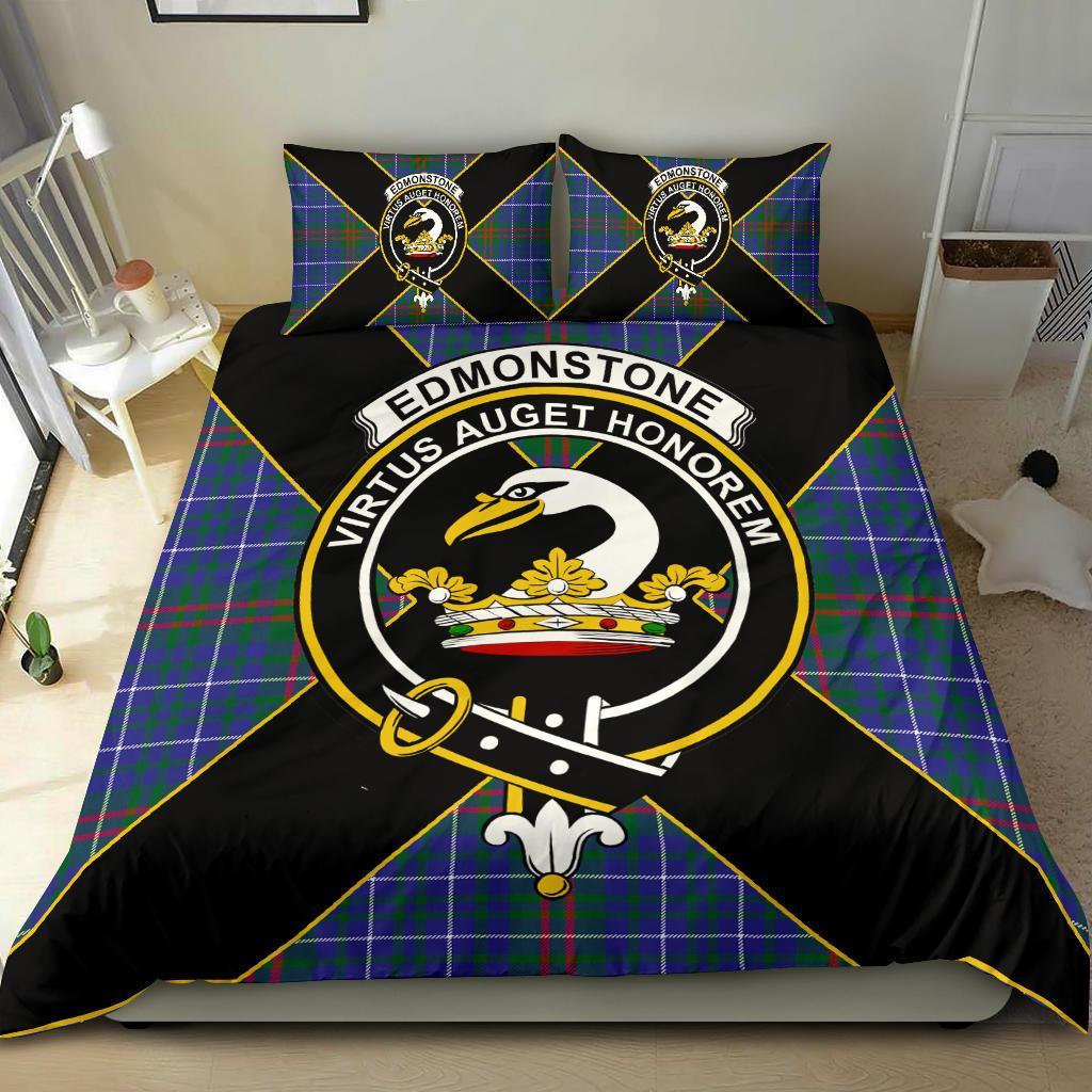 Edmonstone (of Duntreath) Tartan Crest Bedding Set - Luxury Style