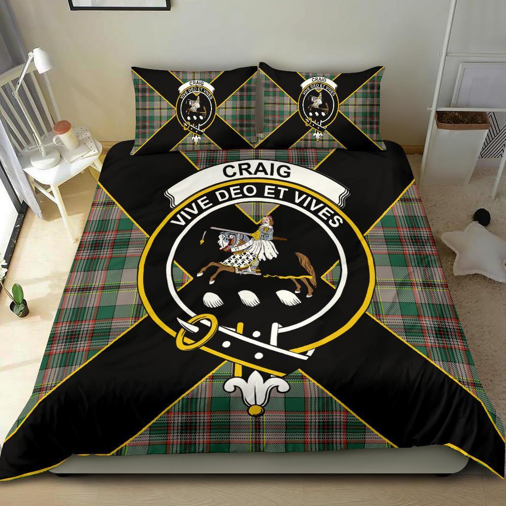 Craig Tartan Crest Bedding Set - Luxury Style
