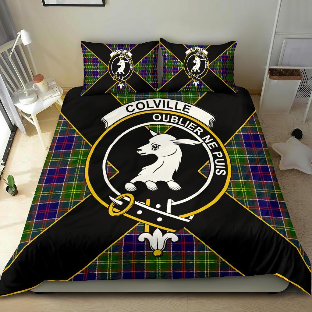 Colville Tartan Crest Bedding Set - Luxury Style