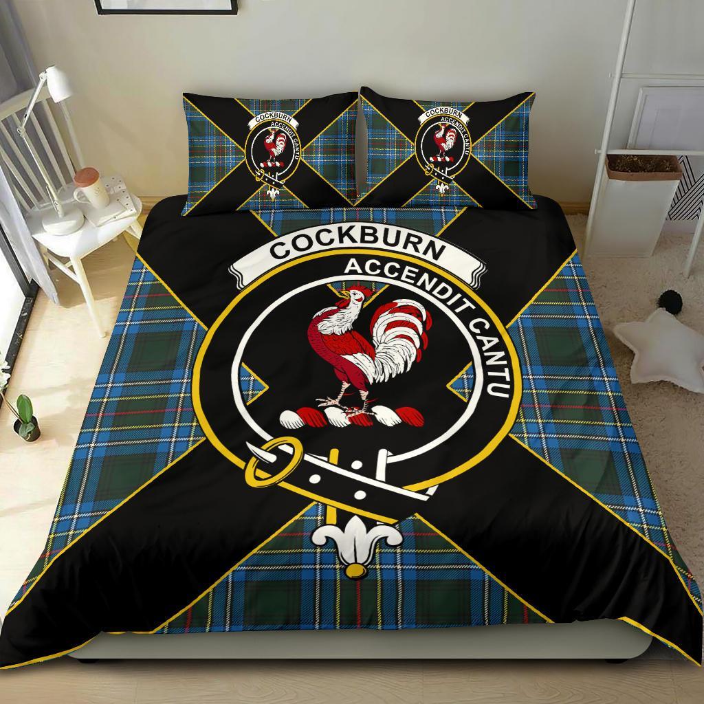 Cockburn Tartan Crest Bedding Set - Luxury Style