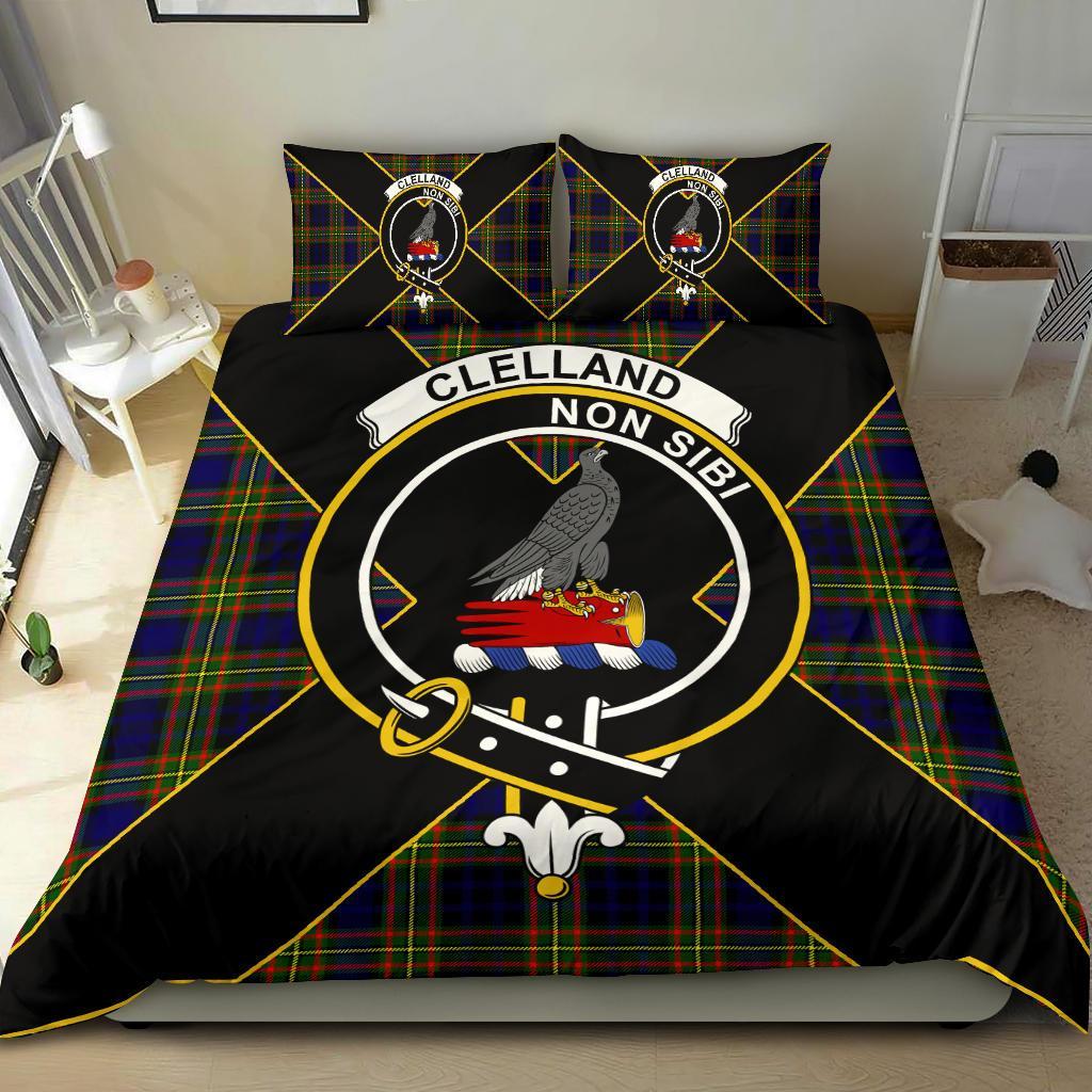 Clelland Tartan Crest Bedding Set - Luxury Style