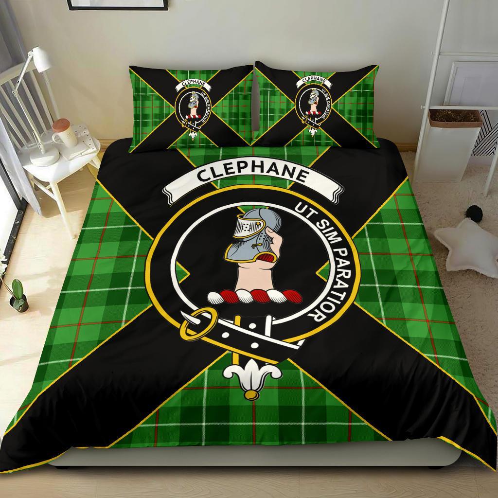 Clephane (or Clephan) Tartan Crest Bedding Set - Luxury Style