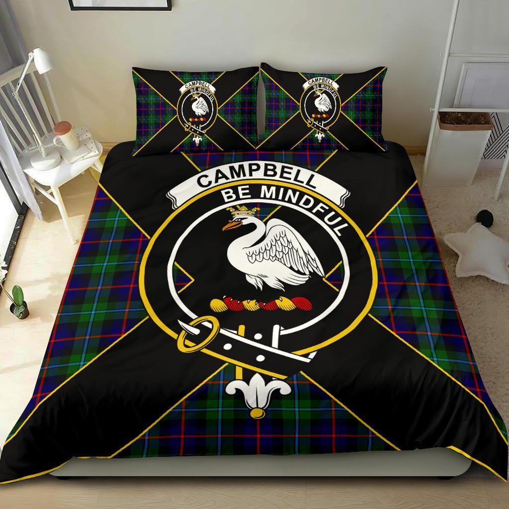 Campbell of Cawdor Tartan Crest Bedding Set - Luxury Style