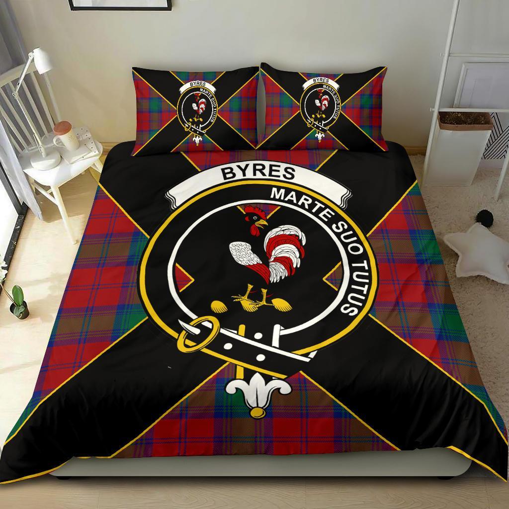 Byres Tartan Crest Bedding Set - Luxury Style