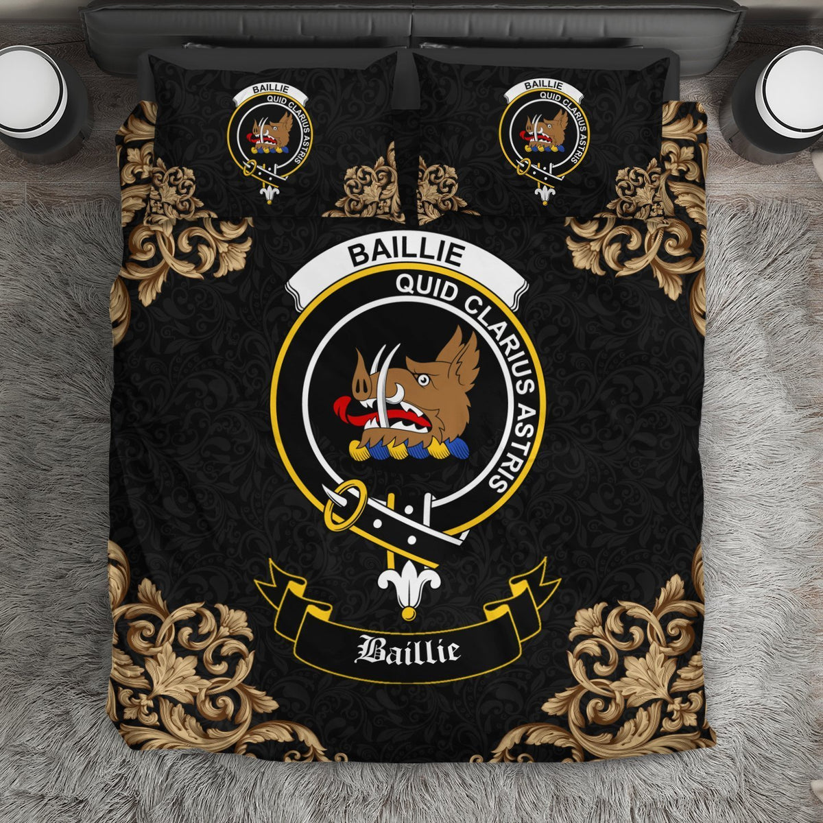 Baillie Crest Black Bedding Set