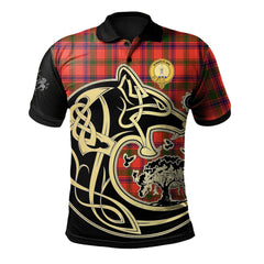 Bain Tartan Polo Shirt Viking Wolf
