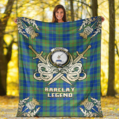 Barclay Hunting Ancient Tartan Gold Courage Symbol Blanket