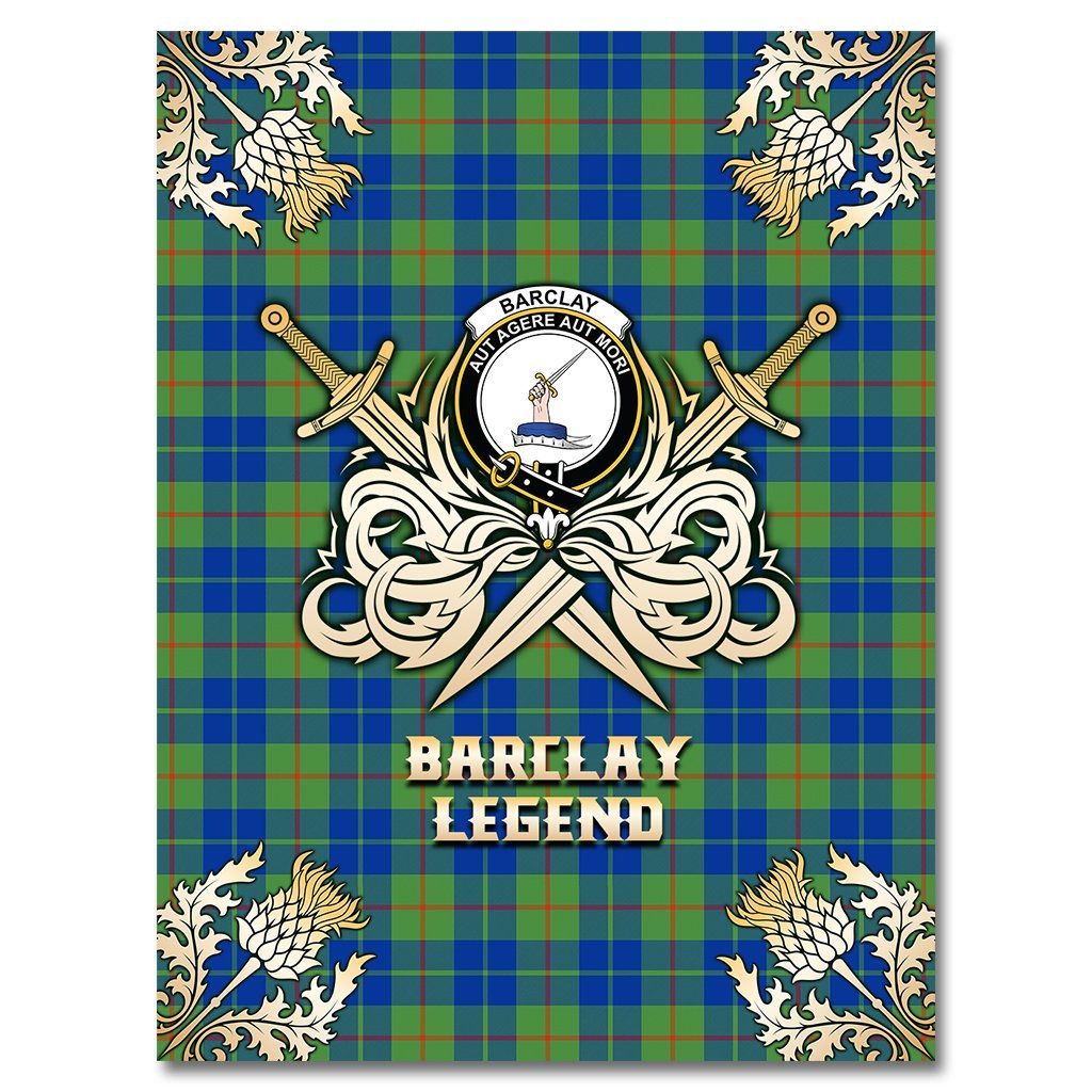 Barclay Hunting Ancient Tartan Gold Courage Symbol Blanket