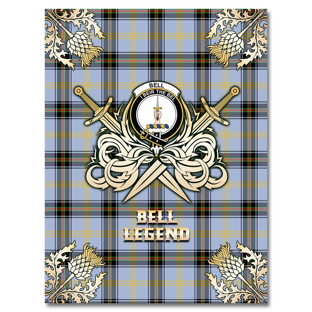 Bell of the Borders Tartan Gold Courage Symbol Blanket
