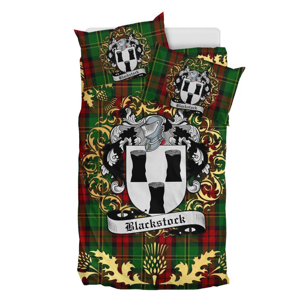 Blackstock Hunting Tartan Crest Bedding Set - Golden Thistle Style