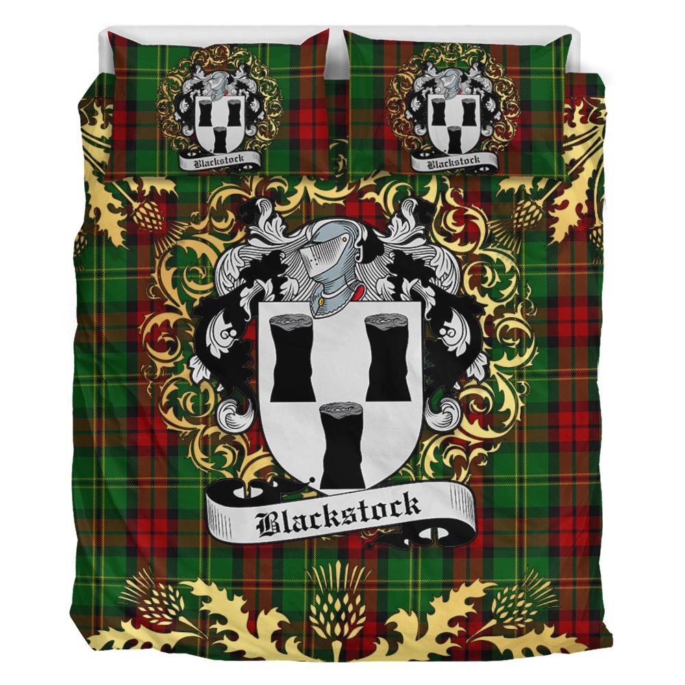 Blackstock Hunting Tartan Crest Bedding Set - Golden Thistle Style