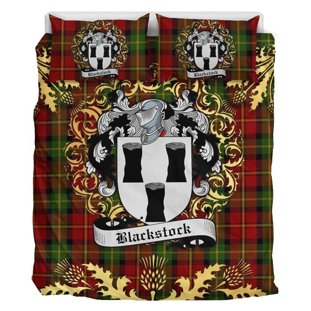 Blackstock Red Dress Tartan Crest Bedding Set - Golden Thistle Style